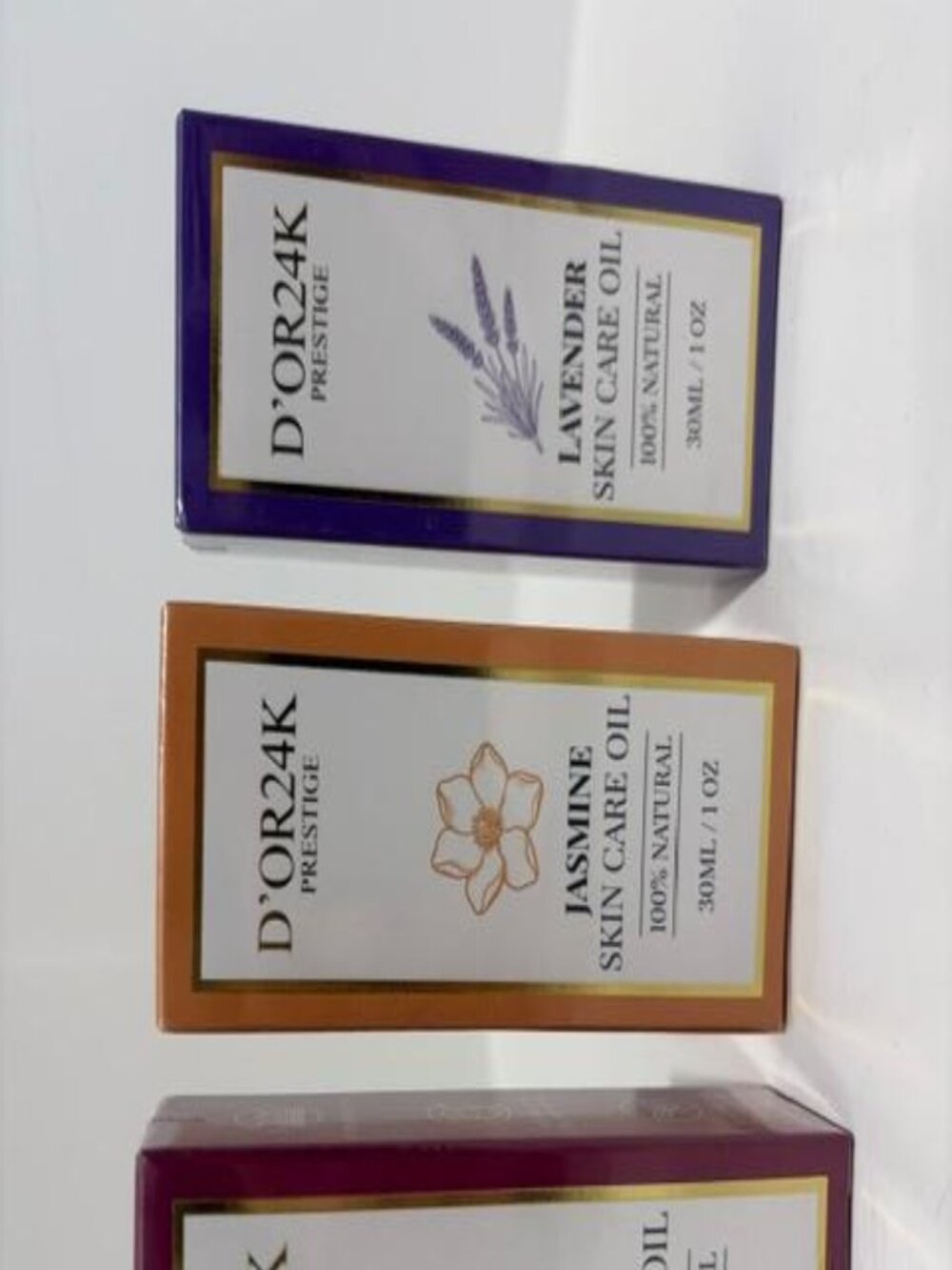Three D'OR24K Skin Care Oils- Lavender, Rose, Jasmine